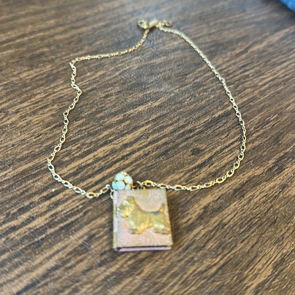 Lenora Dame Scottie Vintage Locket Necklace- on hold for lavender bee - Picture 8 of 8